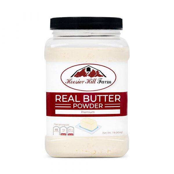 a container of Hoosier Hill Farm Butter Powder